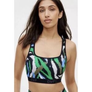 Diane Von Furstenberg Bra Women's XS Racerback Disco Zebra Sports Bra Target NWT